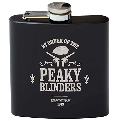 Birmingham Gangsters 6oz Black Hip Flask Supplied in a Plain White Box