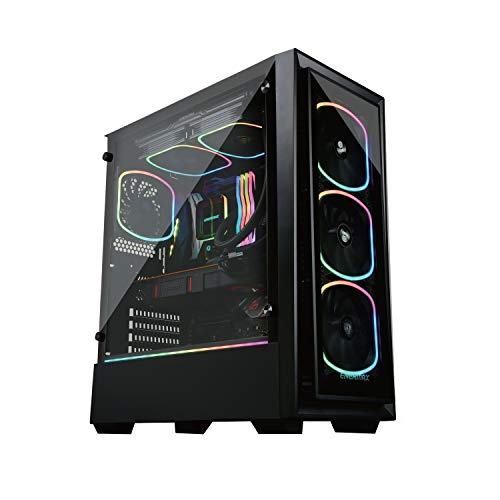 Enermax Starryfort SF30 Addressable RGB ARGB Mid Tower Gaming PC Case Tempered Glass Per-Installed A-RGB Fans (X4), ECA-SF30-M1BB-ARGB