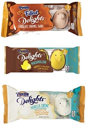 Peeps Delights Variety Pack Chocolate Caramel Swirl, Milk Chocolate Dipped, Vanilla Crème