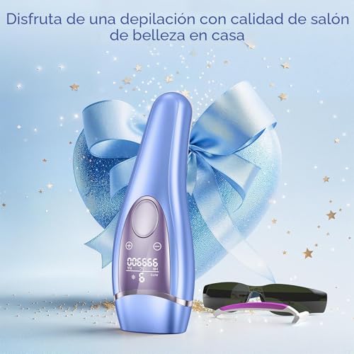 21J IPL Painless Laser Epilator with Cooling Function, Pulsed Light Epilator 9 Energy Levels, Laser Machine Hair Removal Home for Face, Bikini and Body, Dark Blue