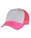 NYFASHION101 Blank Mesh Adjustable Snapback Cotton 6-Panel Trucker Hat Cap, MC Neon Pink/White