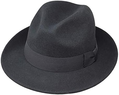 Borsalino Classico Fur Felt Fedora (55) Brown at Amazon Men's