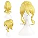 MapofBeauty 30 cm Wig 26 cm Ponytail Can Be Equipped With Hair Ornaments Cosplay Wigs (Yellow)