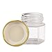 30 pack 1.5 oz 45ml Mini Clear Glass Jam Jars for Jam, Honey,candies，Baby Foods, DIY Magnetic Spice Jars（Comes with gold lids）