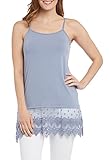 Kaktus Women's Plus Size Lace Camisole and Shirt Extender, Chambray, 3X