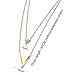 Tanyoyo Women Gold Plated Stainless steel Pendant Chain Necklace Chic Triangular Y Shaped Design