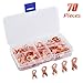 70 PCS Open Barrel Terminals, Icstation Copper Wire Lugs Battery Cable Lugs 10A 20A 30A 40A 50A Current Capacity Wire Crimp Copper Terminal Connerctor