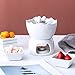 MALACASA Fondue Pot Set Two-layer Porcelain Tealight Chocolate Fondue with Dipping Bowls and Forks for 6, Cheese Fondue or Butter Fondue Set, White
