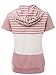 JayJay Women Casual Athleisure Velvet Contrast Color Short Sleeve Pullover Hoodie Sweater Shirt