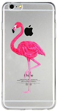 Case For Apple iPhone 7 iPhone 6 Translucent Embossed Pattern Back Cover Flamingo Cartoon Animal Soft TPU for iPhone X iPhone 8 Plus ( Compatible Models : IPhone 8 Plus )