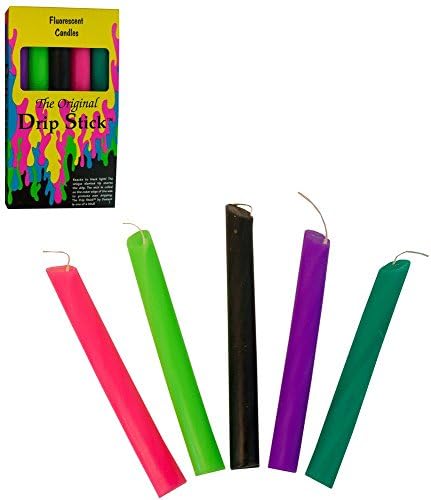 Blacklight Reactive Drip Stick Candle - 5pk