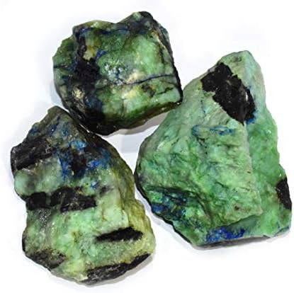 Pyramid Tatva Raw - Azurite with Malachite 50 Gm Rough Stone Natural Healing Crystal Stone Reiki Chakra Balancing