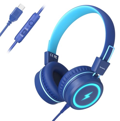 Bywulanda Kids Headphones LED Lights