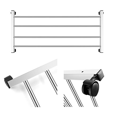 HYNAWIN Heavy Duty Clothing Garment Rack with Shelf Stainless Steel Rolling Clothes Organizer Rack on Wheels