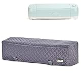 HOMEST Quilted Dust Cover with Back Pockets Compatible with Cricut Explore Air 2, Cricut Maker, Cricut Explore Air, Grey (Patent Design)