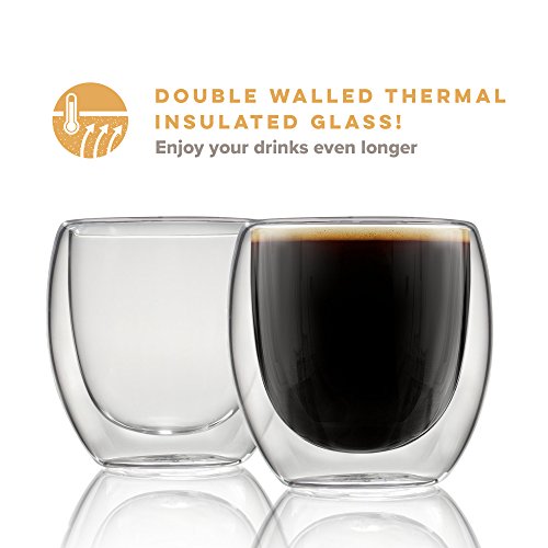 Espresso Shot Glass, Durable Double Walled Espresso Cups, Clear Shot