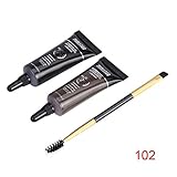 SANNYSIS 2pc Brown Waterproof Tint Eyebrow Henna With Mascara Eyebrows Paint Makeup Brush Beauty (B)