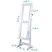 LANGRIA Mirrored Jewelry Cabinet Organizer, Full Length Standing Jewelry Storage Armoire with 2 Drawers and 3 Adjustable Angle, White Finish