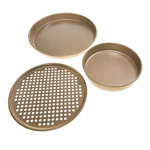 Curtis Stone Dura-Bake 3-piece Pizza Pan Set (Certified Refurbished)