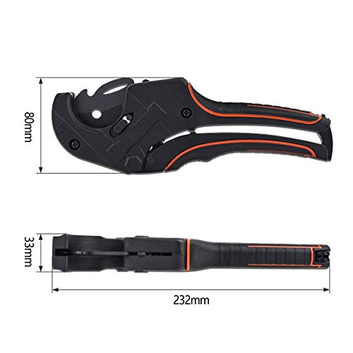 Gunpla Ratchet-Mechanism Plastic Pipe and PVC Cutter for Cutting 1-5/8 inch(42mm) PVC CPVC PEX PE PPR Pipes, ideal for Plumber and Home Work