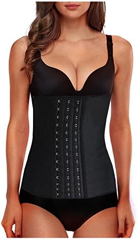 BodiFit Women's 9 Steel Bone Solid Latex Sports and Fitness Waist Trainer(LNG-SHP,BLKA1-XL)