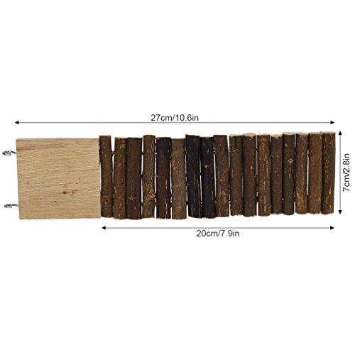Petacc Hamster Ladder Wooden Pet Bridge Toy Funny Small Animal Fence for Hamsters, Guinea Pigs and Parrots, 11'' Long - Thumbnail 4