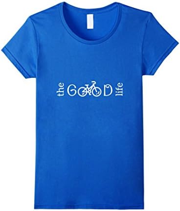 Womens Bicycle Gift T-Shirt The Good Life Large Royal Blue