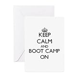 CafePress - Keep Calm And Boot Camp ON Greeting Cards - Greeting Card, Note Card, Birthday Card, Blank Inside Glossy