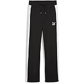 PUMA Womens Iconic T7 Straight Leg Pants Casual Drawstring - Black