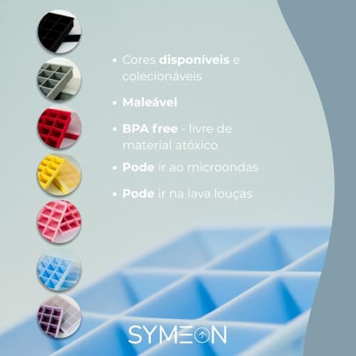 SYMEON Forma de Gelo Silicone Com Tampa Livre de BPA Flexivel 15 Cubos de 27ml Cada Prática Resistente e Reutilizável Forma Para Papinha Gelatina Frutas (ROSA)