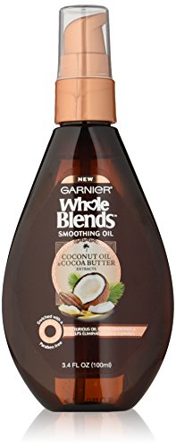 Garnier Whole Blends Smoothing Oil with Coconut Oil & Cocoa Butter Extracts, 3.4 Fluid Ounce