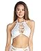 iHeartRaves Criss Cross Hologram Halter Top (Silver)