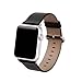 Compatible with Apple Watch Band 42mm, eLander Top-Grain Leather Band Strap with Stainless Metal Clasp for Apple Watch All Models 42mm (Leather - Black)