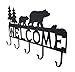 Zeckos Rustic Black Bear Decorative Welcome Wall Hook