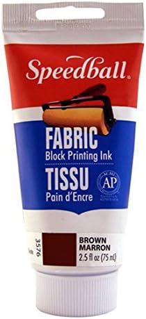 Speedball 003576 Fabric Block Printing Ink Premium Fabric Block Printing Ink 2.5 Fl Oz (75Cc), Brown