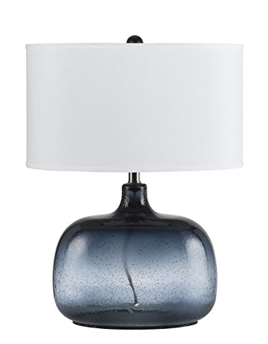 Cal Lighting BO-2263TB Christi Glass Table Lamp, Navy Blue