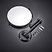Rozin Wall Mounted Bathroom Folding Beauty Makeup Mirror Dual Sided with 3X Hairdressing Magnifer Black Color