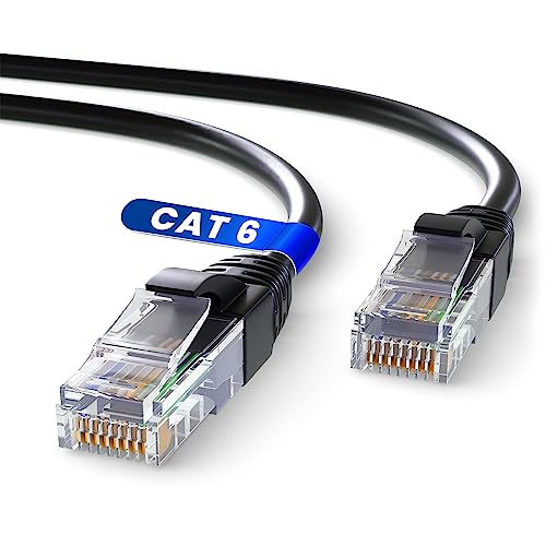 Mr. Tronic 5m Cat 6 Ethernet Cable, High Speed LAN Network Cable with RJ45 Connectors - Internet Patch Compatible with Cat 5e, 7, 8 | AWG24 UTP CCA (5 Meters, Black)