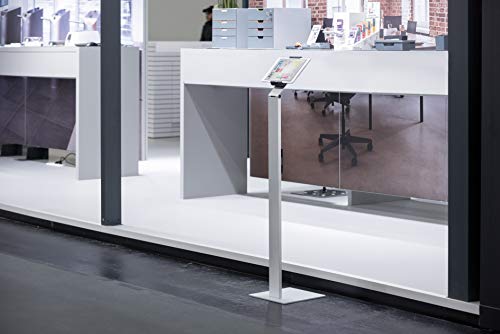 Durable Floor Stand Tablet Holder, Silver/Charcoal