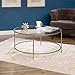 Round International Lux Coffee Table Clear Glass Top and Gold Finish Metal by Sauder