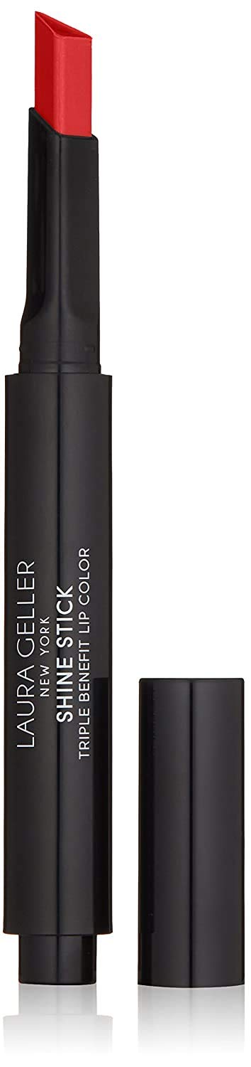 LAURA GELLER NEW YORK Shine Stick Triple-Benefit Lip Color with Lipstick, Lip Gloss and Lip Balm Effect - Long Lasting, Moisturizing, High Shine and Pigmented 3-in-1 Lip Color, Radiant Red