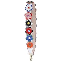 Donalworld Wide Flower Strap Replacement Rivet PU Leather Handbag Strap S P
