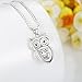 GOXO Mother and Child Cubic Zirconia Owl Bird Pendant Necklace Sterling Silver Owl Necklace For Women Mother 18