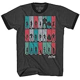 Marvel Thanos Avengers Infinity Ensemble Hulk Spider-Man Iron Man Strange Adult Men's Graphic Ringer T-Shirt Apparel (Charcoal Heather/Black, X-Large)