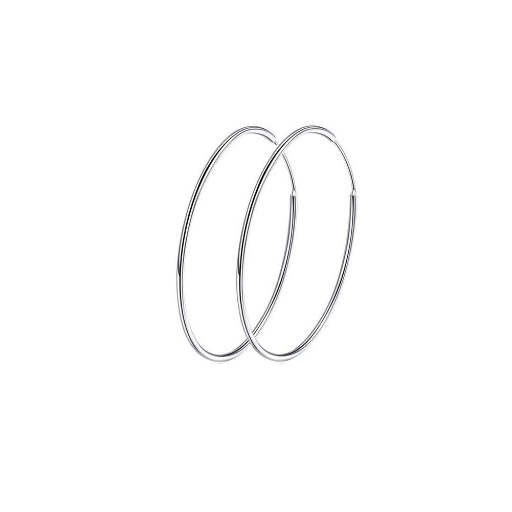 925 Sterling Silver Small Hoop Earrings Circle Endless Huggie Big Medium Hoops Earring for Women Girls 30mm