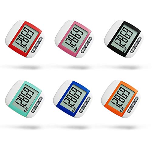 ZUZU Simple Step Counter Portable Walking 3D Pedometer with Carabiner Clip for Men/Women/Pets,C