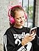 MindKoo Bluetooth Headphones Over-Ear Wireless Headphones Cat Ear Headphones with LED Light Foldable Built-in Microphone and Volume Control for PC Cell Phones Kids Teenager Boys Girls Adults Hot Pink