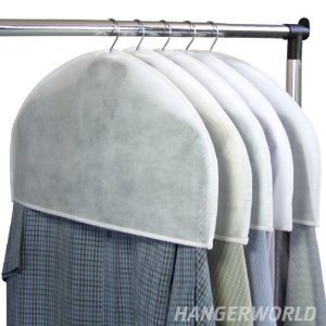 Hangerworld 20 Breathable White Shoulder Clothes Suit Shirt Jacket Cover Protect Storage.
