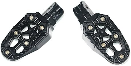 LMODRI Motorcycle Foot Rest Off-road Motorcross Motorbike Foot Pegs Pedals Aluminum Alloy For Modification Cool Style Good Quality (Black)