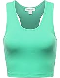 FPT Womens Basic Sleeveless Racerback Crop Tank Top